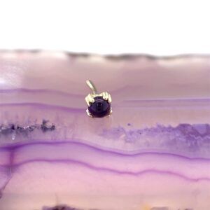 Prong 2mm Cabochon Amethyst 14k yellow
