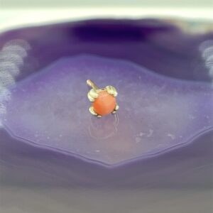 Prong 2mm Cabochon Coral 14k White